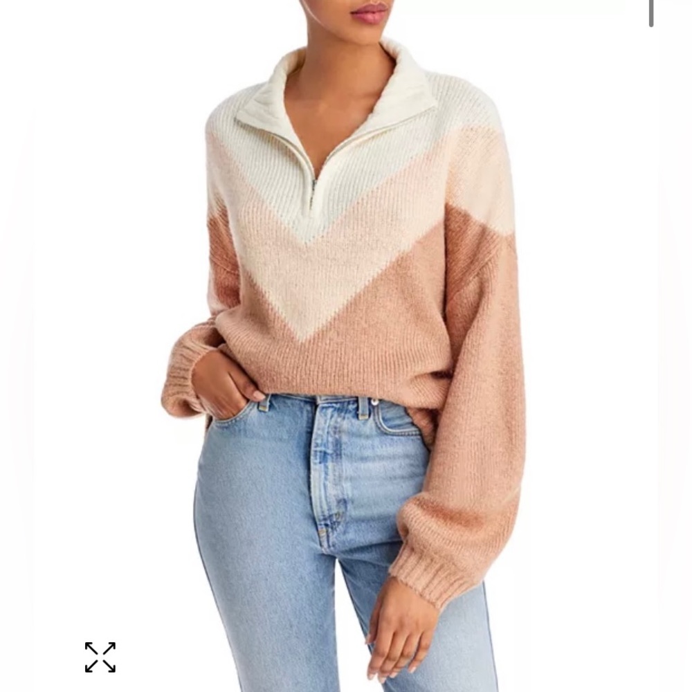 French Connection - Natalya chevron zip neck jumper